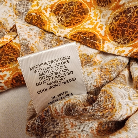 Jane + Dalancey Short Sleeve Retro Style Casual Button Down Shirt Size M - Picture 12 of 12